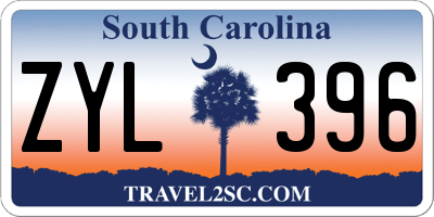 SC license plate ZYL396