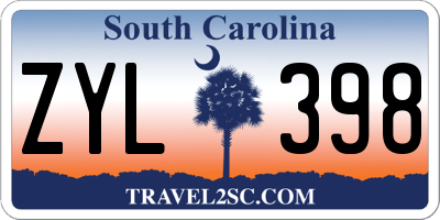 SC license plate ZYL398
