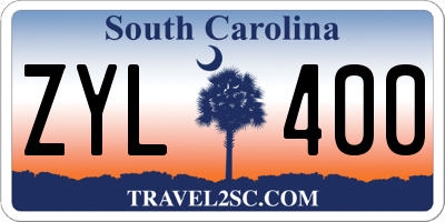 SC license plate ZYL400