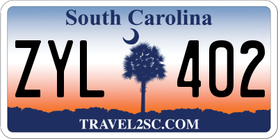 SC license plate ZYL402