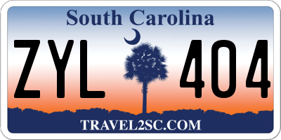 SC license plate ZYL404