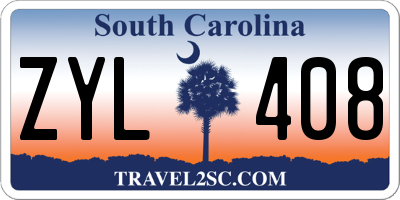 SC license plate ZYL408