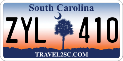 SC license plate ZYL410