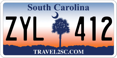 SC license plate ZYL412