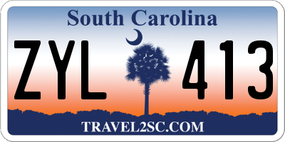 SC license plate ZYL413