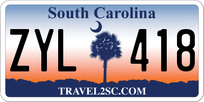 SC license plate ZYL418