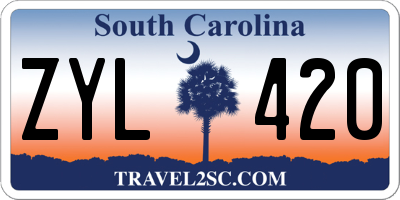 SC license plate ZYL420