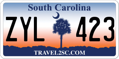 SC license plate ZYL423