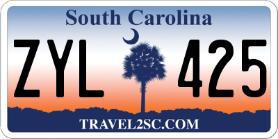 SC license plate ZYL425