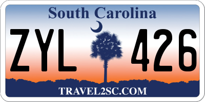 SC license plate ZYL426