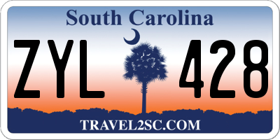 SC license plate ZYL428