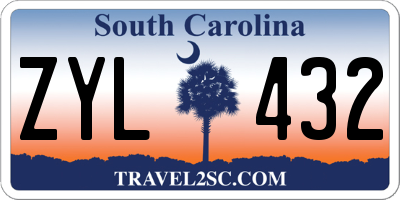 SC license plate ZYL432