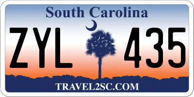 SC license plate ZYL435