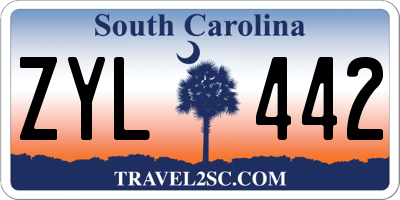 SC license plate ZYL442