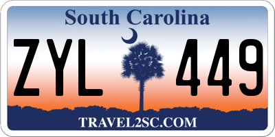 SC license plate ZYL449