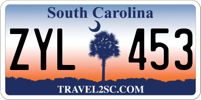 SC license plate ZYL453