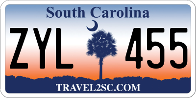SC license plate ZYL455