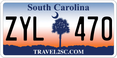 SC license plate ZYL470