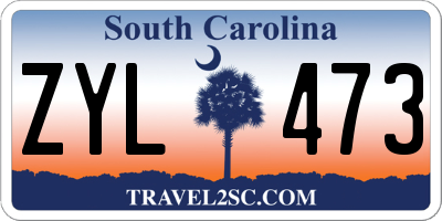 SC license plate ZYL473