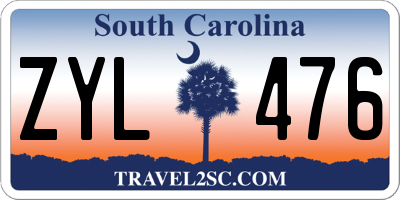 SC license plate ZYL476