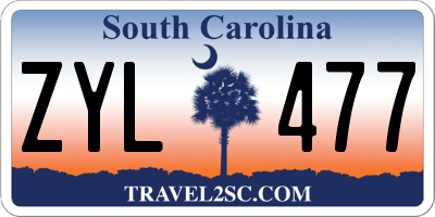 SC license plate ZYL477
