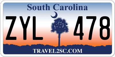 SC license plate ZYL478