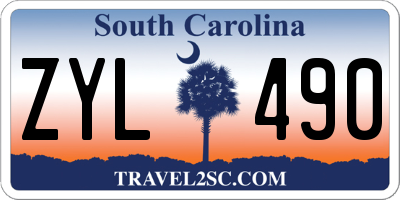 SC license plate ZYL490