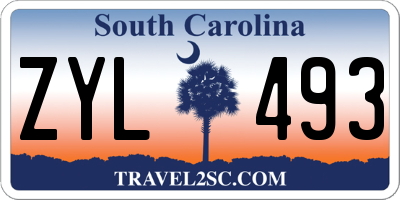 SC license plate ZYL493