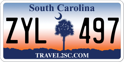 SC license plate ZYL497