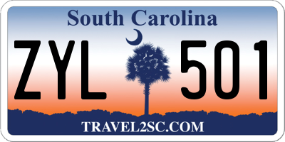 SC license plate ZYL501