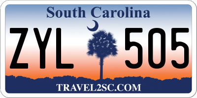 SC license plate ZYL505