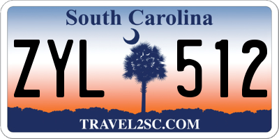 SC license plate ZYL512