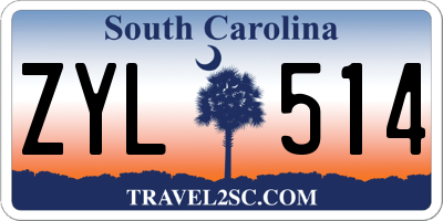 SC license plate ZYL514