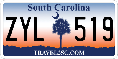 SC license plate ZYL519