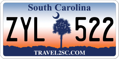 SC license plate ZYL522