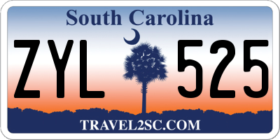 SC license plate ZYL525