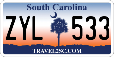 SC license plate ZYL533
