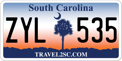 SC license plate ZYL535