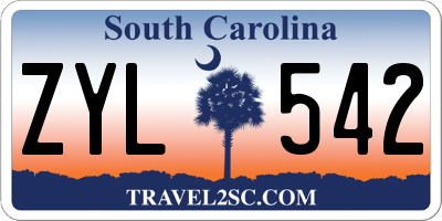 SC license plate ZYL542