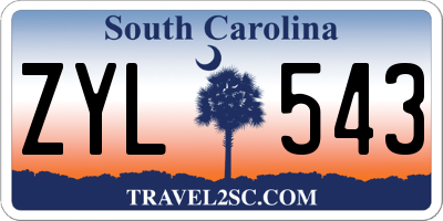 SC license plate ZYL543