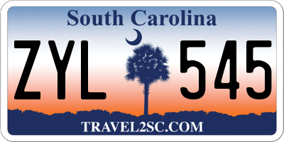 SC license plate ZYL545
