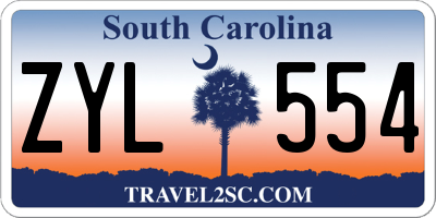 SC license plate ZYL554