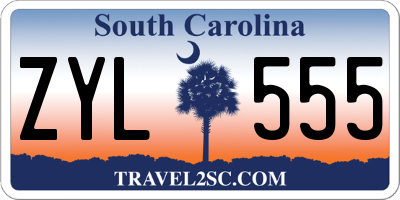 SC license plate ZYL555