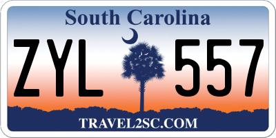 SC license plate ZYL557