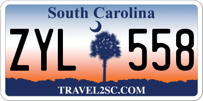 SC license plate ZYL558