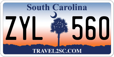 SC license plate ZYL560