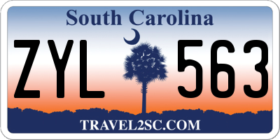 SC license plate ZYL563