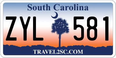 SC license plate ZYL581