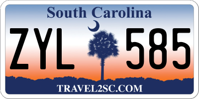 SC license plate ZYL585