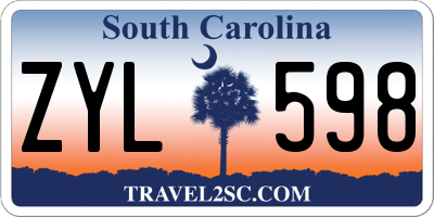 SC license plate ZYL598